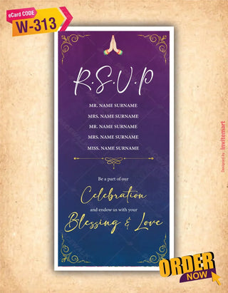 Multiple Events Cartoon Wedding Invite PDF Cards | W-311 - InviteMart