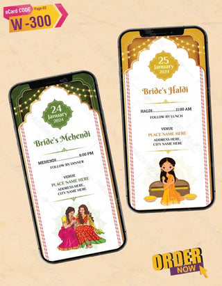 Multiple Events Wedding Invitation PDF Cards