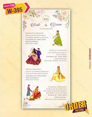 Multiple Function Wedding Invitation Card