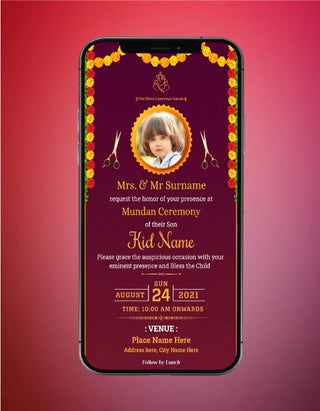 Mundan Ceremony E-Invitation 