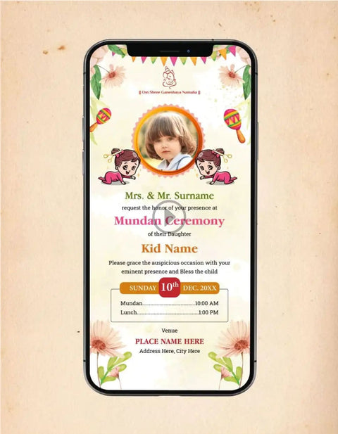 Mundan Ceremony Invitation Video For Whatsapp