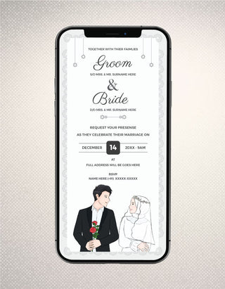 Muslim Wedding Illustration Invitation