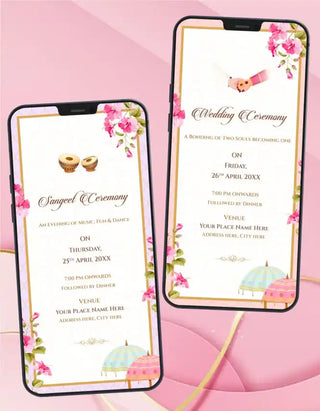 Multi Page Wedding Invitation Pdf Cards 