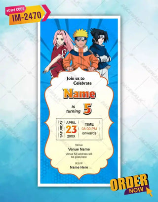 Naruto Birthday Invitation Card 