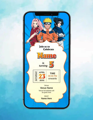 Naruto Birthday Invitation Card 