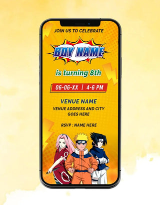 Naruto Birthday Invite Card 