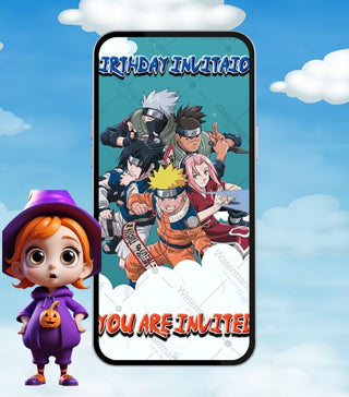 Naruto Theme Birthday Digital Video Invitation