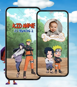 Naruto Theme Birthday Digital Video Invitation