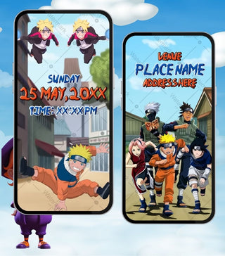 Naruto Theme Birthday Digital Video Invitation
