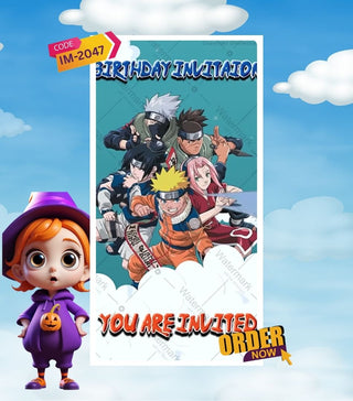 Naruto Theme Birthday Digital Video Invitation