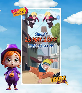 Naruto Theme Birthday Digital Video Invitation