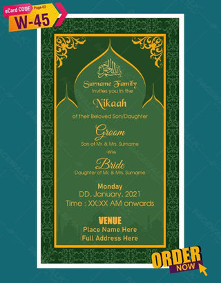 Nikaah Ceremony Invitation Card