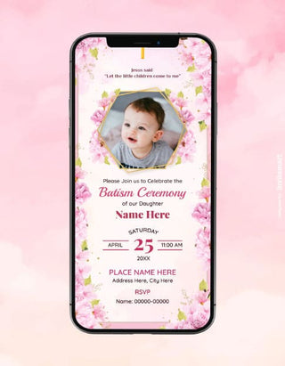 Online Baptism Invitation Card