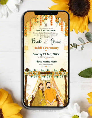 Online Haldi Invitation Card