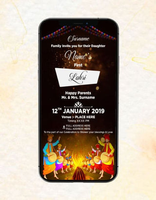 Online Lohri Invitation eCards 