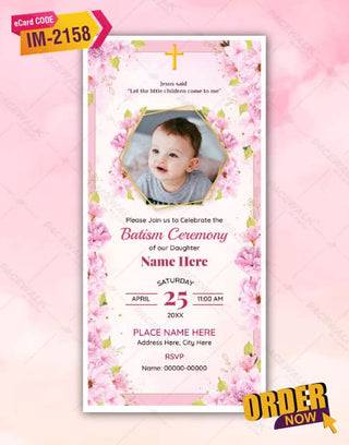 Online Baptism Invitation Card