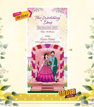 Online Caricature Wedding Video Invite Templates