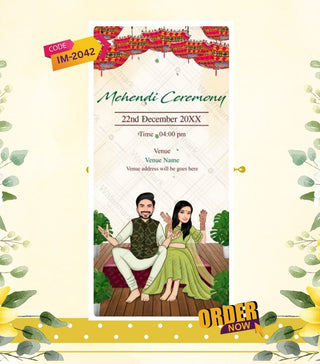 Online Caricature Wedding Video Invite Templates