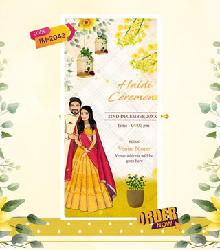 Online Caricature Wedding Video Invite Templates