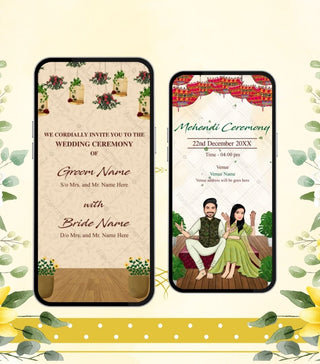Online Caricature Wedding Video Invite Templates 