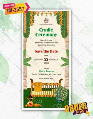 Online Cradle Ceremony Invitation Card 