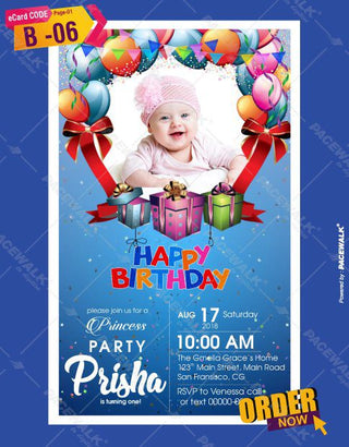 Online Digital Birthday Invitation eCards