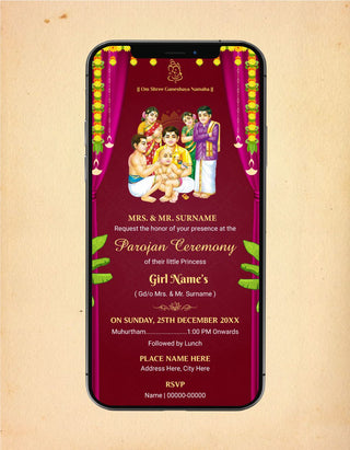 Parojan Ceremony Invitation 