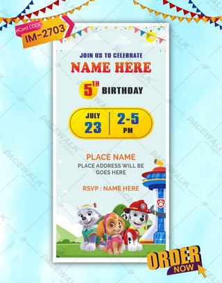 Paw Patrol Heroes Birthday Invite 