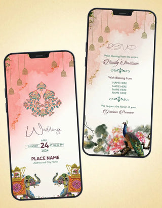 Peacock Indian Wedding Invitation