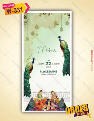 Peacock Indian Wedding Invitation