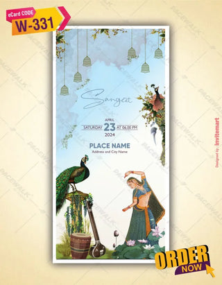 Peacock Indian Wedding Invitation