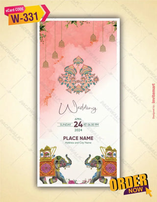 Peacock Indian Wedding Invitation