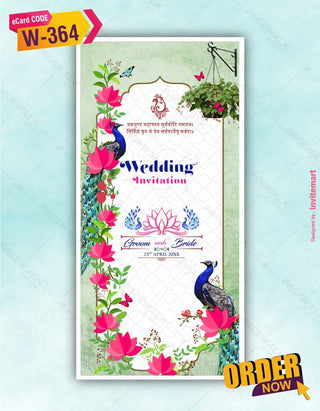 Peacock Wedding Card Design