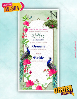 Peacock Wedding Card Design