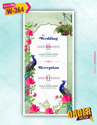 Peacock Wedding Card Design