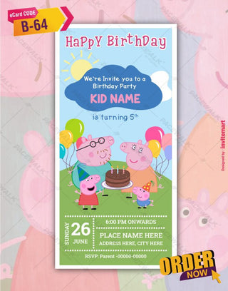 Peppa Pig Birthday Invitation