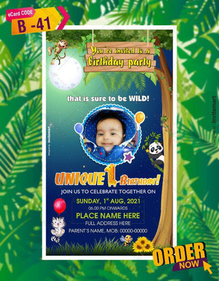 Personalized Jungle Birthday Invitations