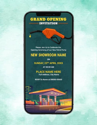 Petrol Pump Opening Invitation Card