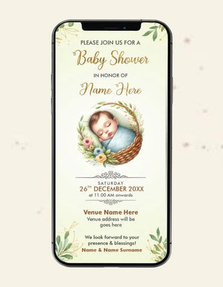 Photo Baby Shower Invitation Card