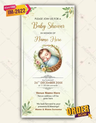 Photo Baby Shower Invitation Card