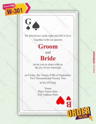 Playing Card Wedding Invite