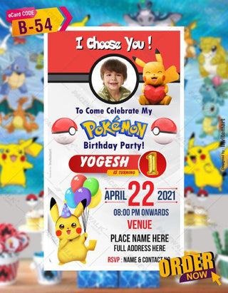 Pokemon Birthday Party Invitation Template