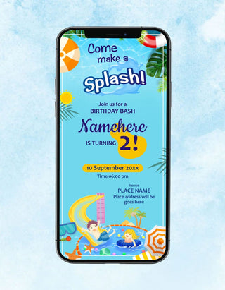 Pool Party Birthday Invitation