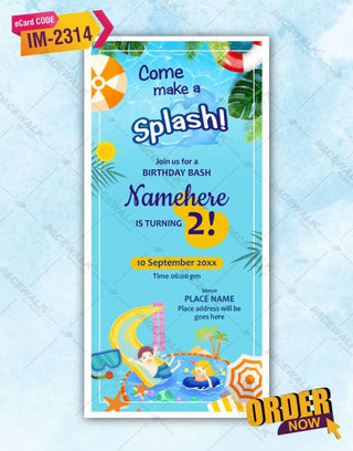 Pool Party Birthday Invitation