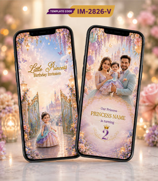 Princess Birthday Invitation Video  AI Fairytale Castle eInvite  IM-2826-V