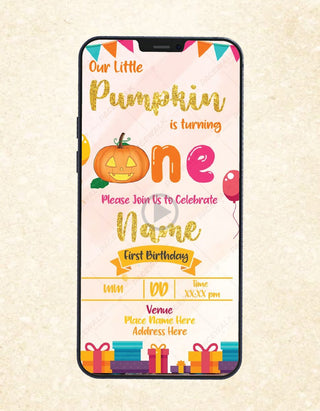 Pumpkin Themed Birthday Invitation Video