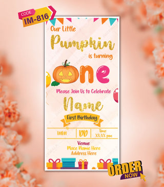 Pumpkin Theme Birthday E-Card 