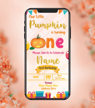Pumpkin Theme Birthday E-Card 