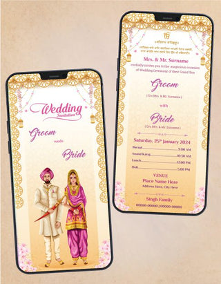 Punjabi Wedding Invitation PDF Cards 