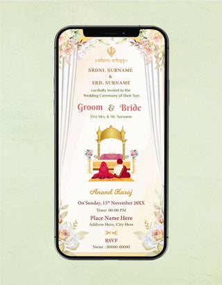 Punjabi Anand Karaj Wedding Invitation